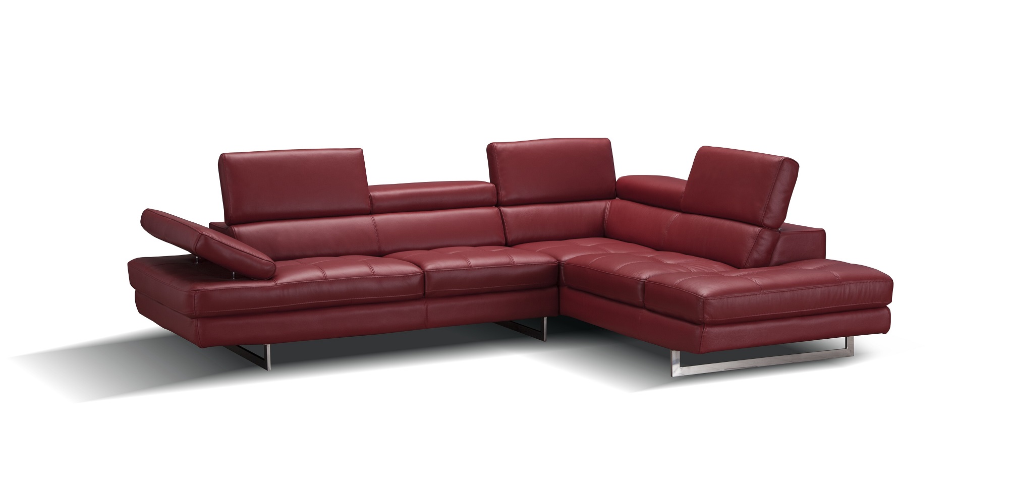 Advanced Adjustable Tufted Modern Leather L-shape Sectional - Click Image to Close