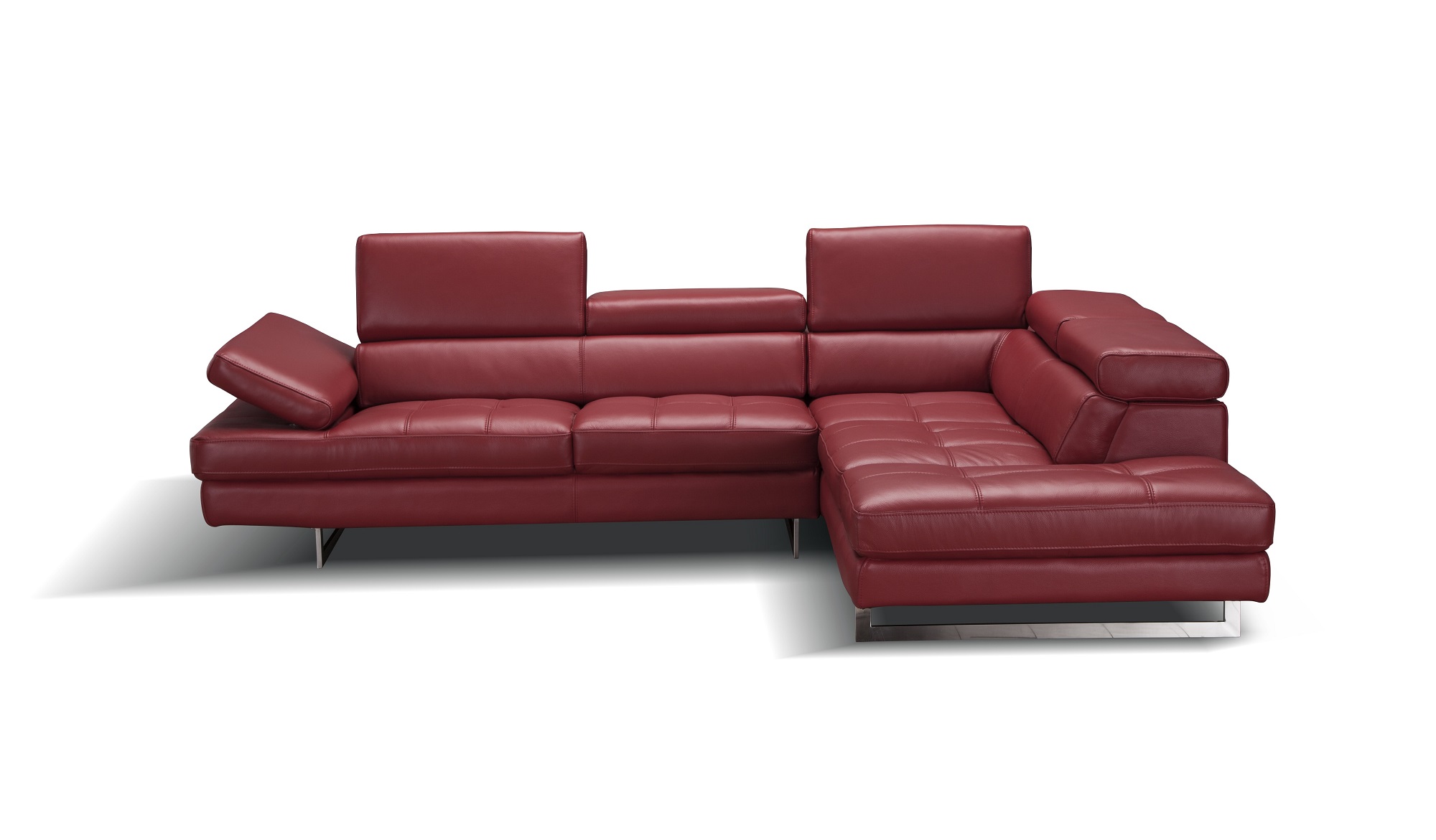 Advanced Adjustable Tufted Modern Leather L-shape Sectional - Click Image to Close