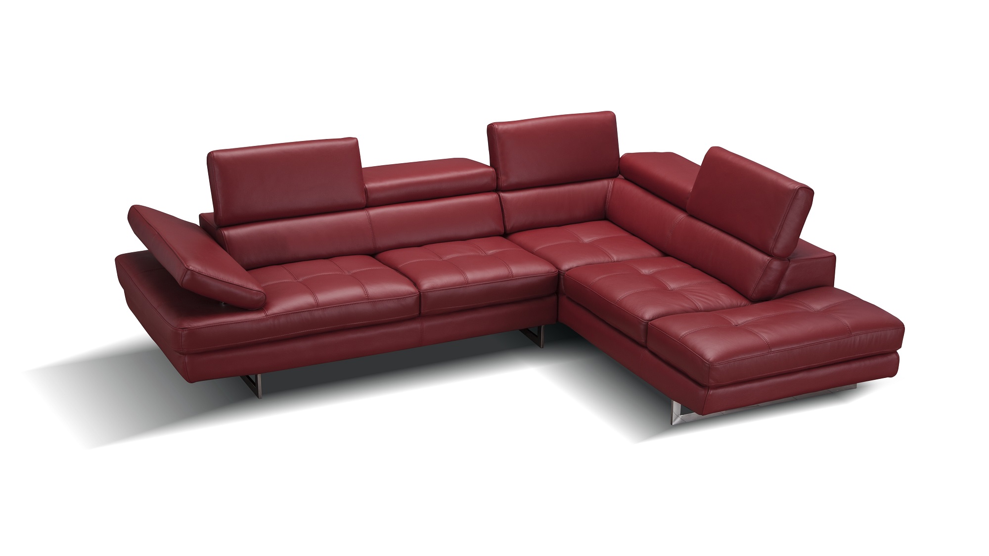 Advanced Adjustable Tufted Modern Leather L-shape Sectional - Click Image to Close