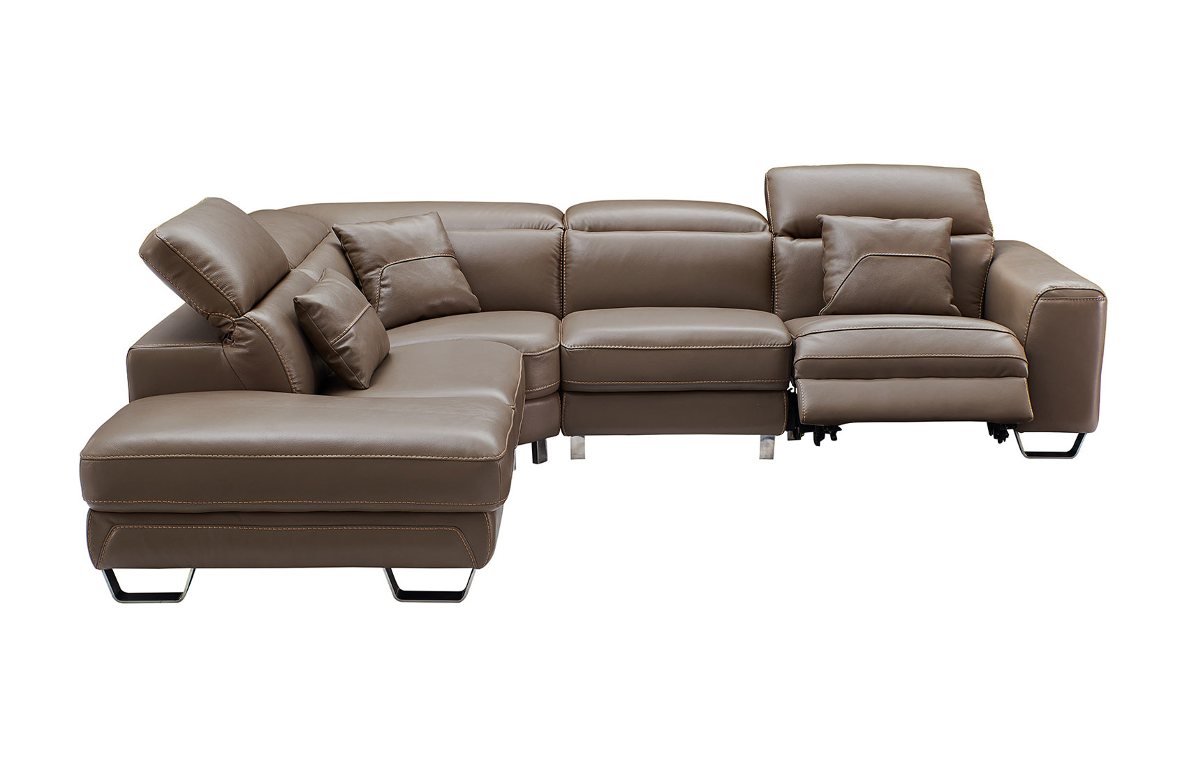 Unique Top Grain Leather Sectional - Click Image to Close