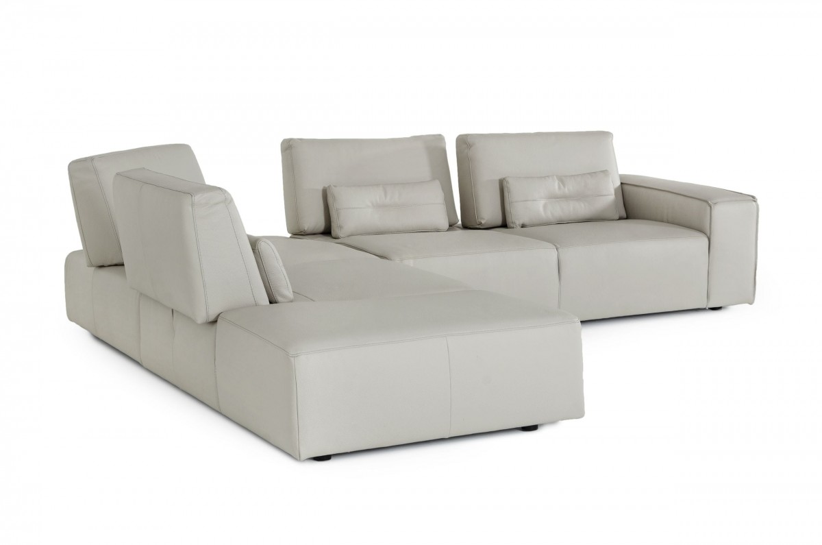 Luxurious Leather Curved Corner Sofa with Pillows - Click Image to Close