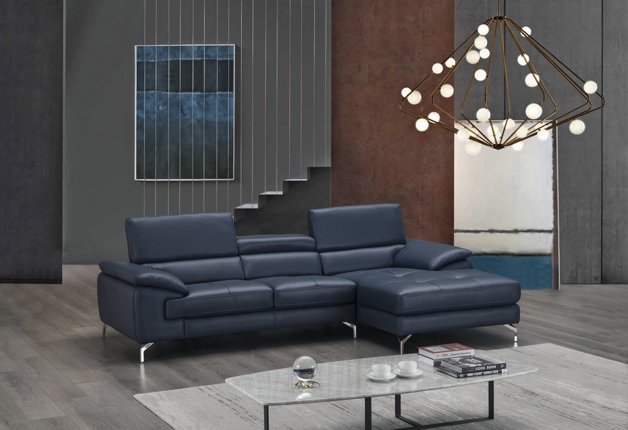 Adjustable Advanced Modern Leather L, Leather L Shaped Sectional