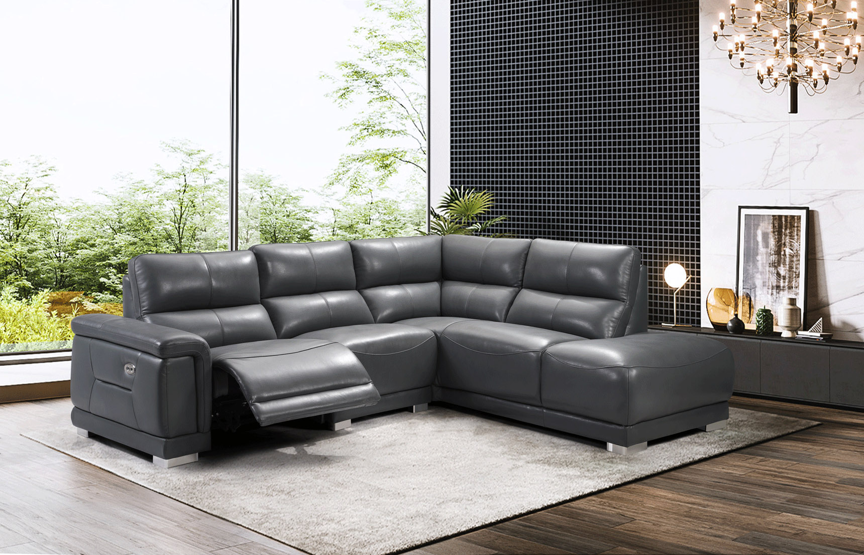 Contemporary Style Corner Sectional L-shape Sofa Arlington Texas ESF ...