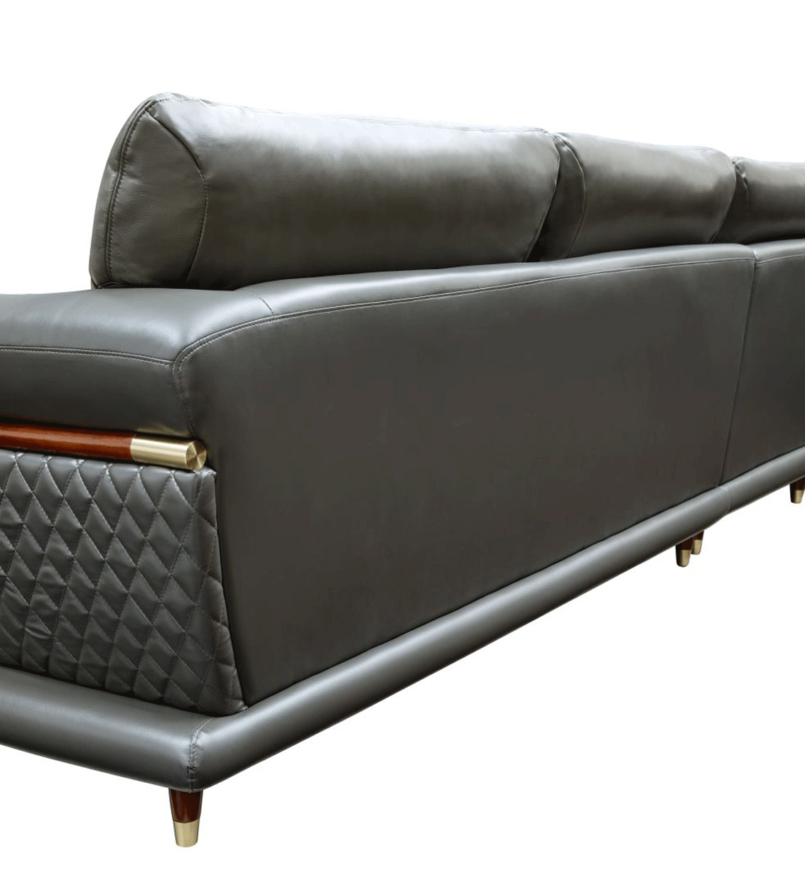 Contemporary Sectional in Top Grain Leather