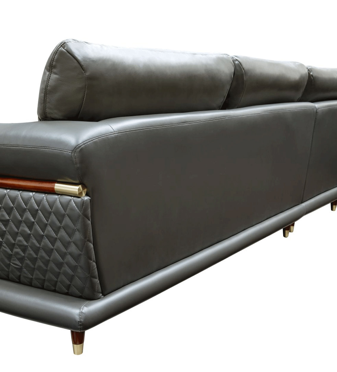 Contemporary Sectional in Top Grain Leather - Click Image to Close