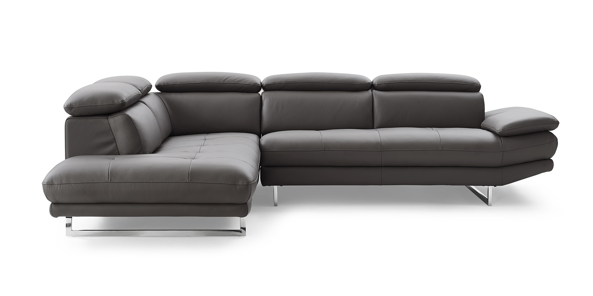 Adjustable Advanced Italian Leather Corner Couch - Click Image to Close