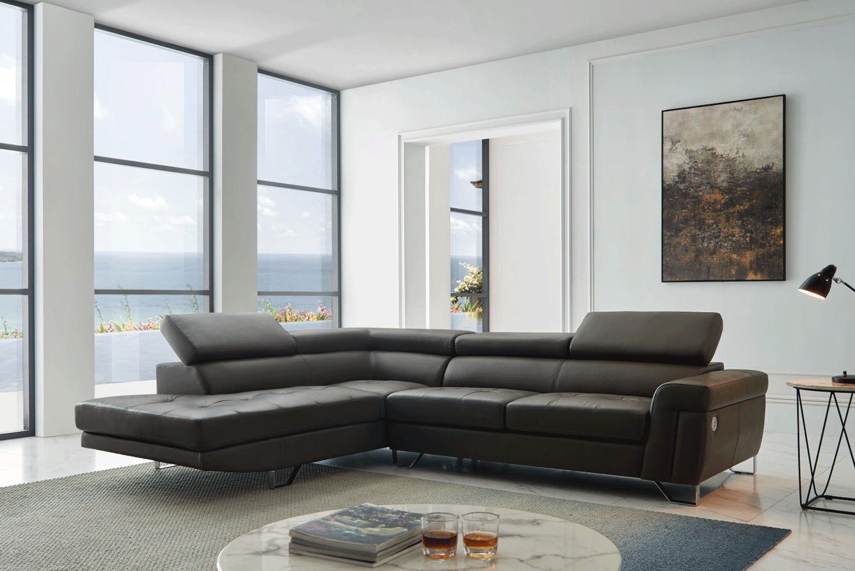 Sophisticated Leather Sectional With
