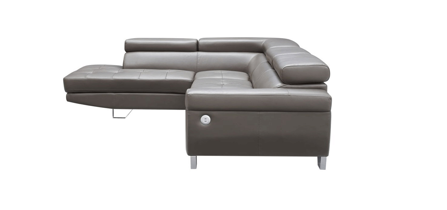 Sophisticated Leather Sectional with Chaise - Click Image to Close