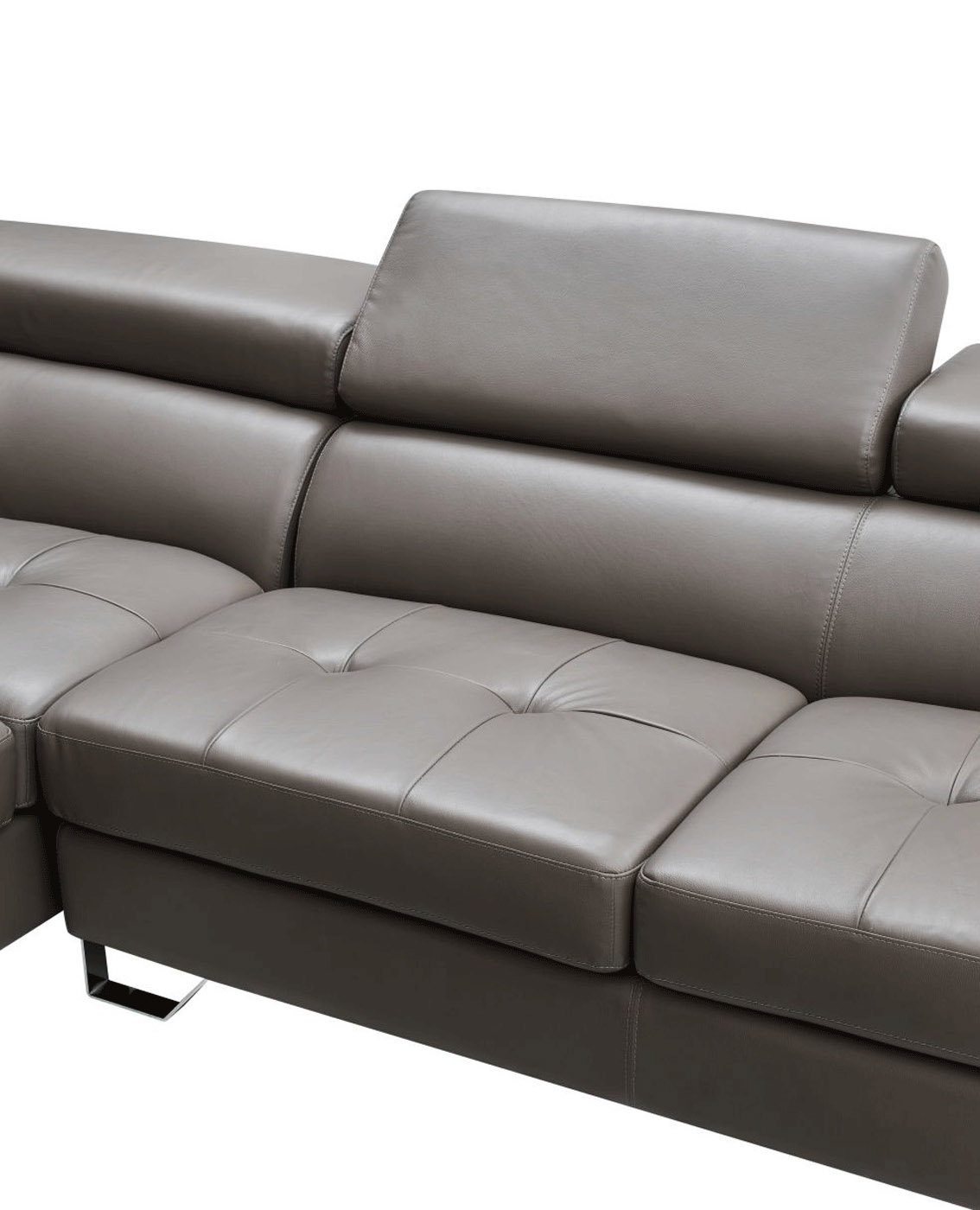 Sophisticated Leather Sectional with Chaise - Click Image to Close