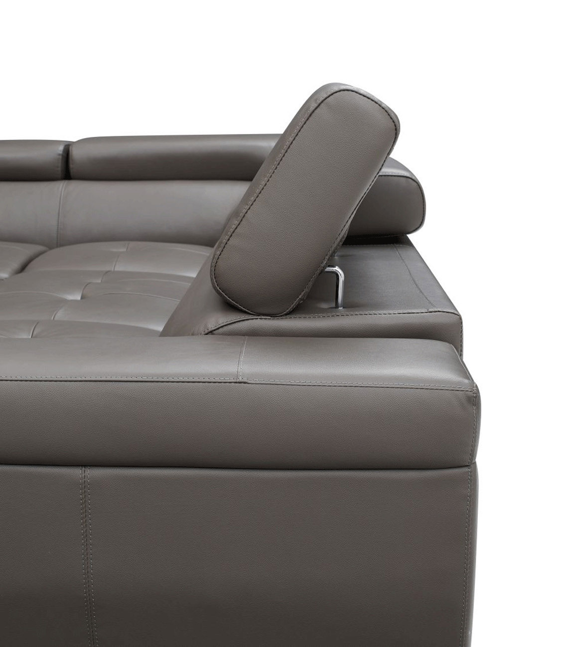 Sophisticated Leather Sectional with Chaise - Click Image to Close