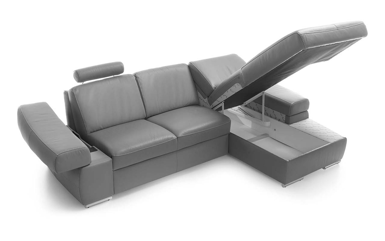 Elegant Real Leather Sectional With, Leather Sectionals Miami