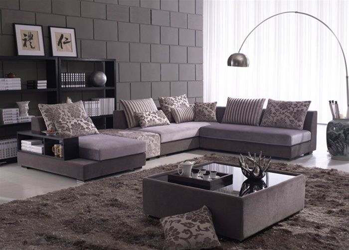 Extravagant Tufted Microfiber Sectional Sofa with Pillows Kansas Kansas