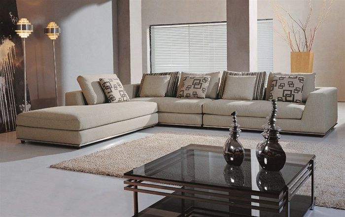 Stylish Mircofiber Sectional with Chaise - Click Image to Close