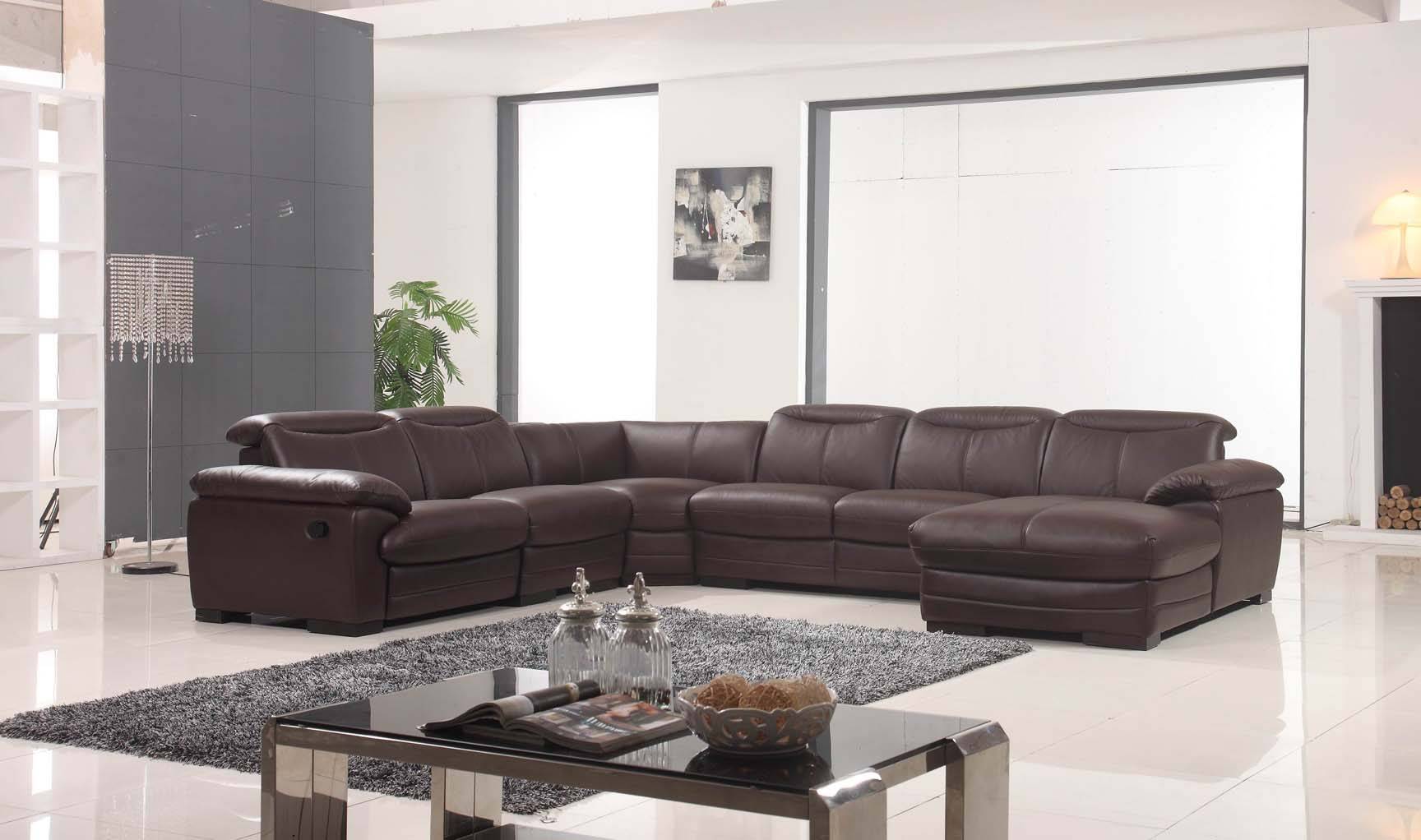 Large Brown Leather Contemporary