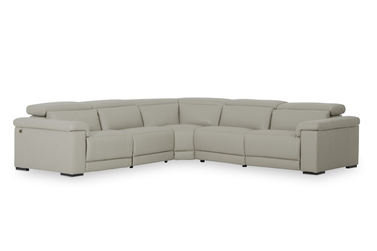 Contemporary Top-Grain Leather Sectional - Click Image to Close