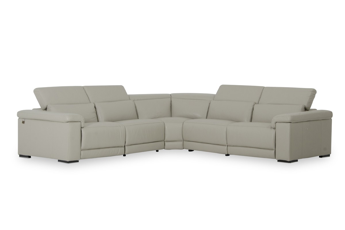 Contemporary Top-Grain Leather Sectional - Click Image to Close