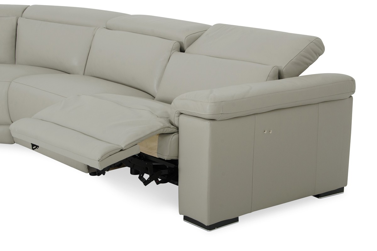 Contemporary Top-Grain Leather Sectional - Click Image to Close