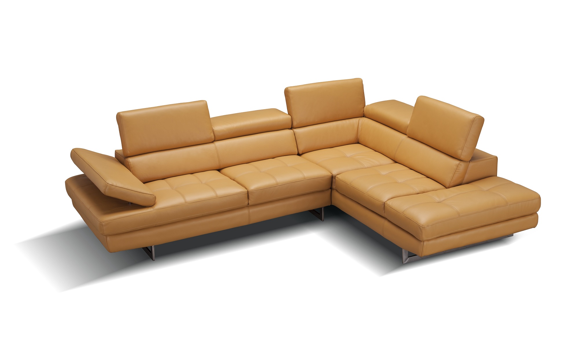 Elegant Modern Leather L-shape Sectional - Click Image to Close