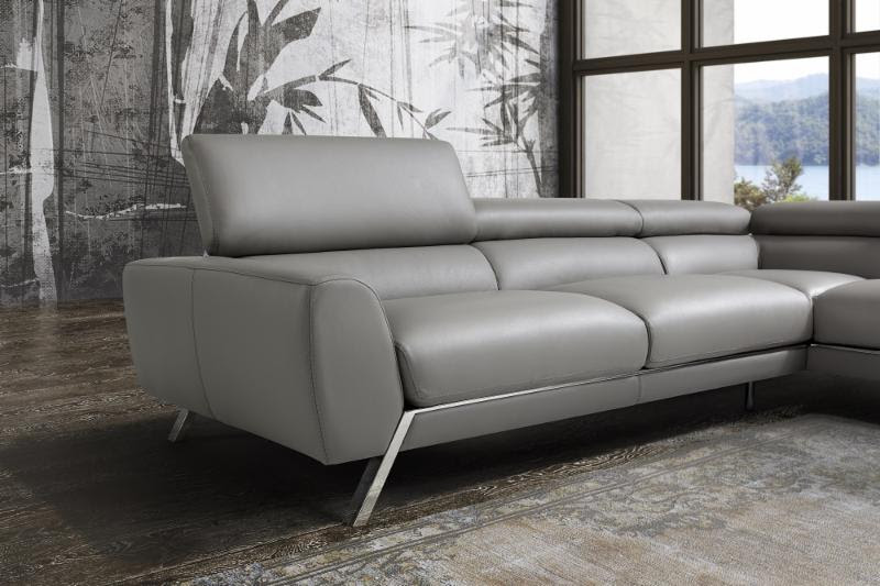 Sophisticated Top-Grain Leather Sectional - Click Image to Close