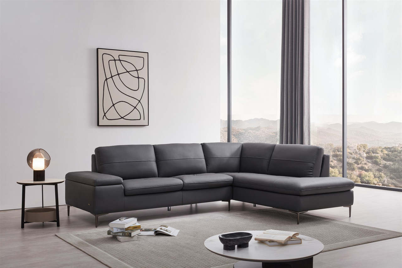 Elegant Italian Leather Sectional Sofa with Storage Bookshelf - Click Image to Close