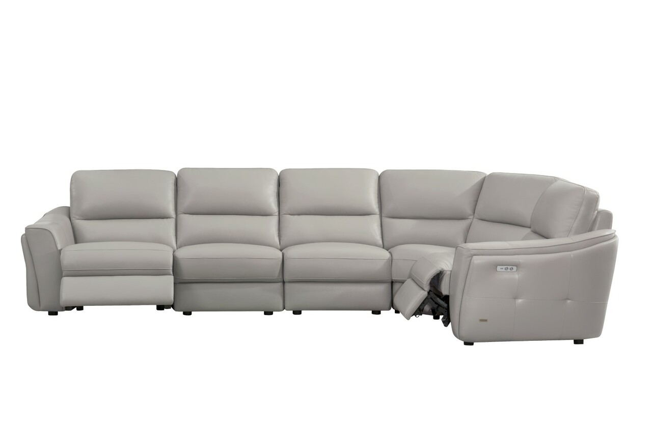 Unique Top Grain Leather Sectional - Click Image to Close