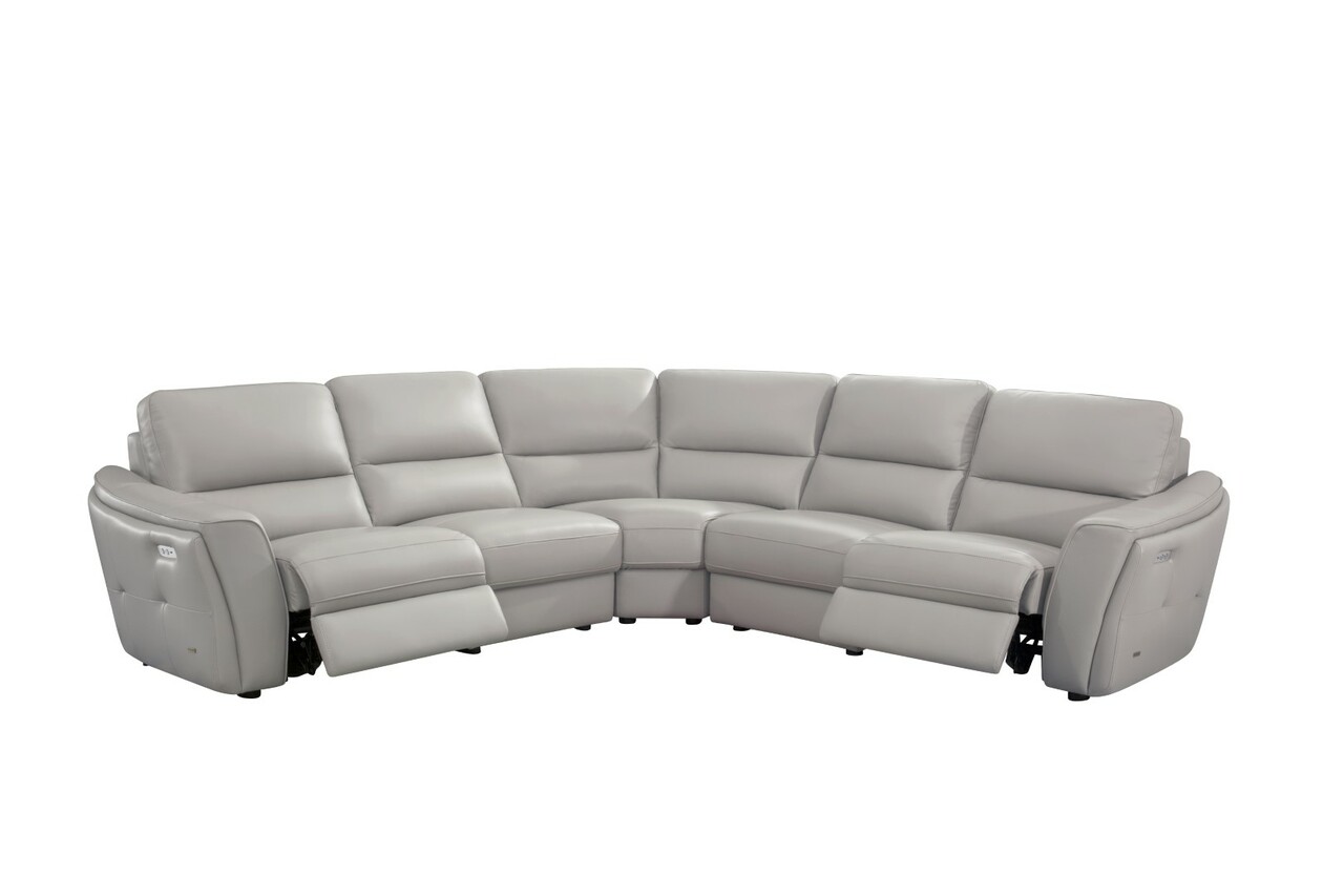 Unique Top Grain Leather Sectional - Click Image to Close