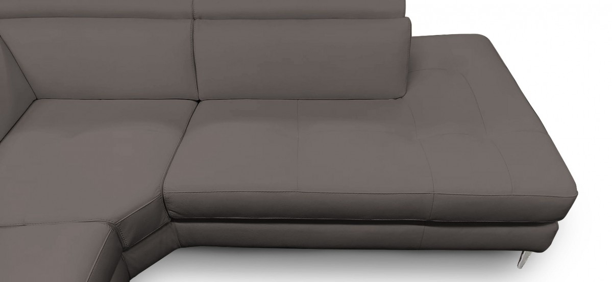 Luxury Full Leather Sectional with Chaise - Click Image to Close