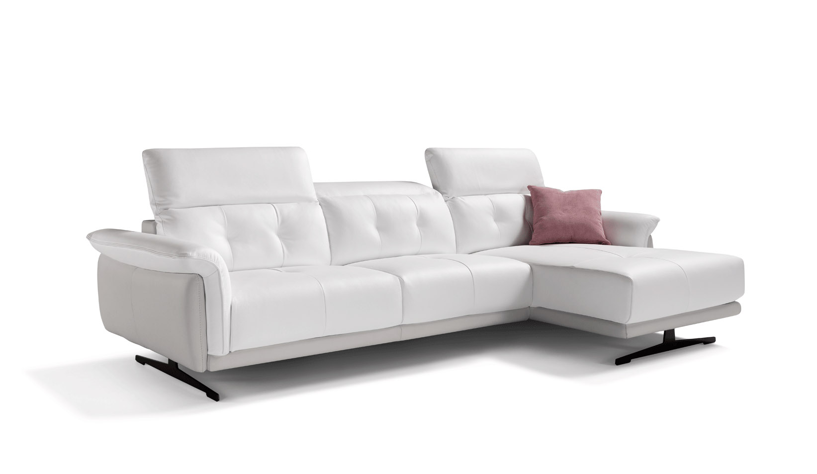 Advanced Adjustable Tufted Top Grain Leather Sectional - Click Image to Close