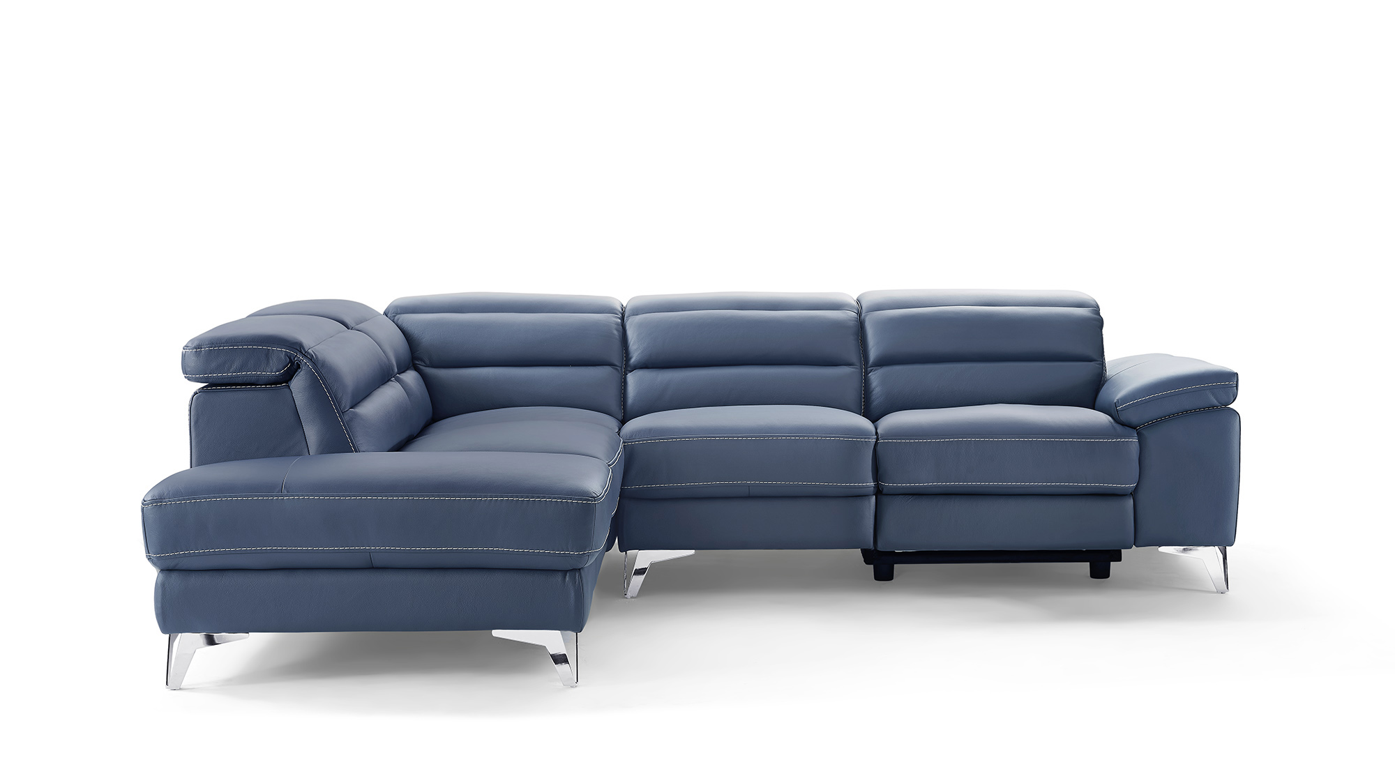 Two Tone Contemporary Style Sleek Quality Full Leather Couch