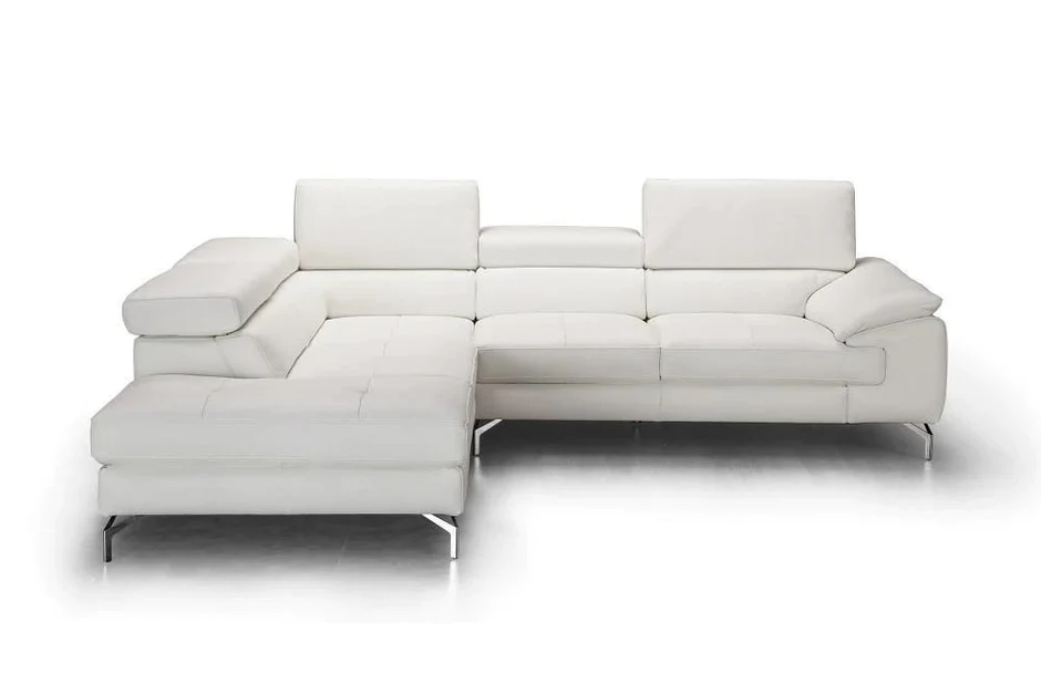 Unique Tufted Top-Grain Leather Sectional - Click Image to Close