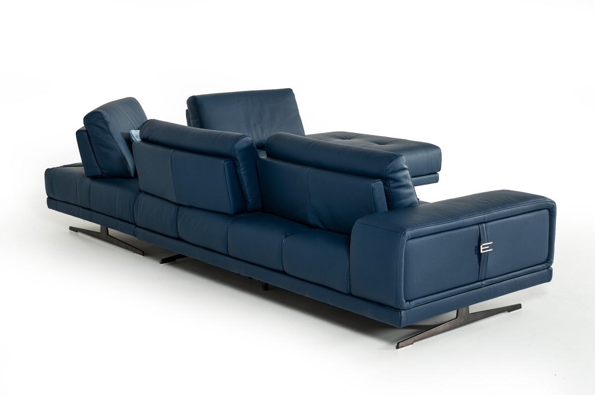 Exquisite Modern Top-Grain Italian Sectional - Click Image to Close