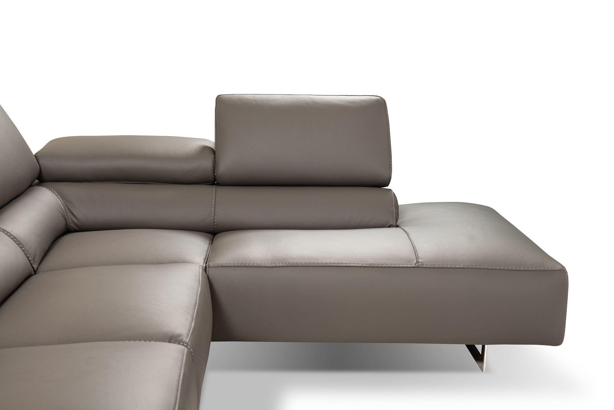Classic Leather Sectional Sofa Upholstered In Italian Leather - Click Image to Close