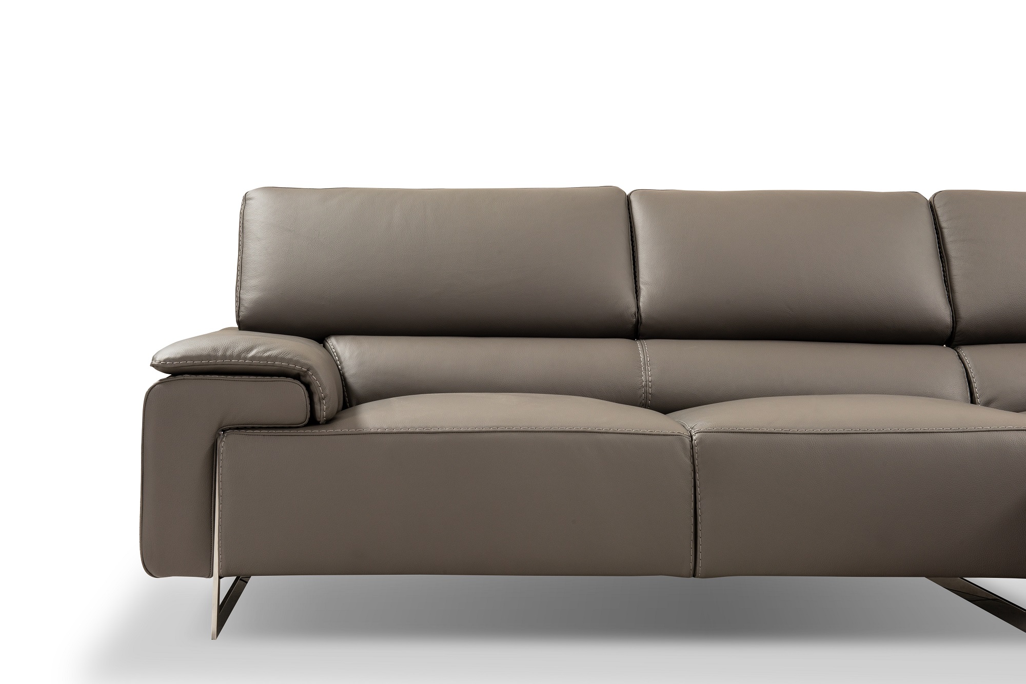 Classic Leather Sectional Sofa Upholstered In Italian Leather - Click Image to Close