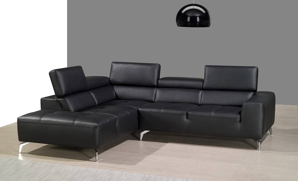 Beige Italian Leather Upholstered Contemporary Sectional Sofa - Click Image to Close
