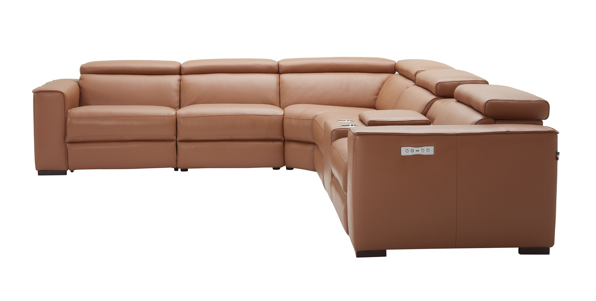 Advanced Adjustable Leather Corner Sectional Sofa with Cushions - Click Image to Close
