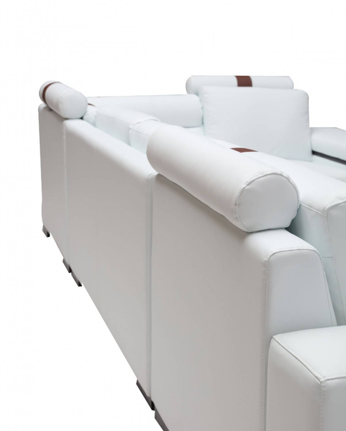 Graceful All Real Leather Sectional with Pillows - Click Image to Close