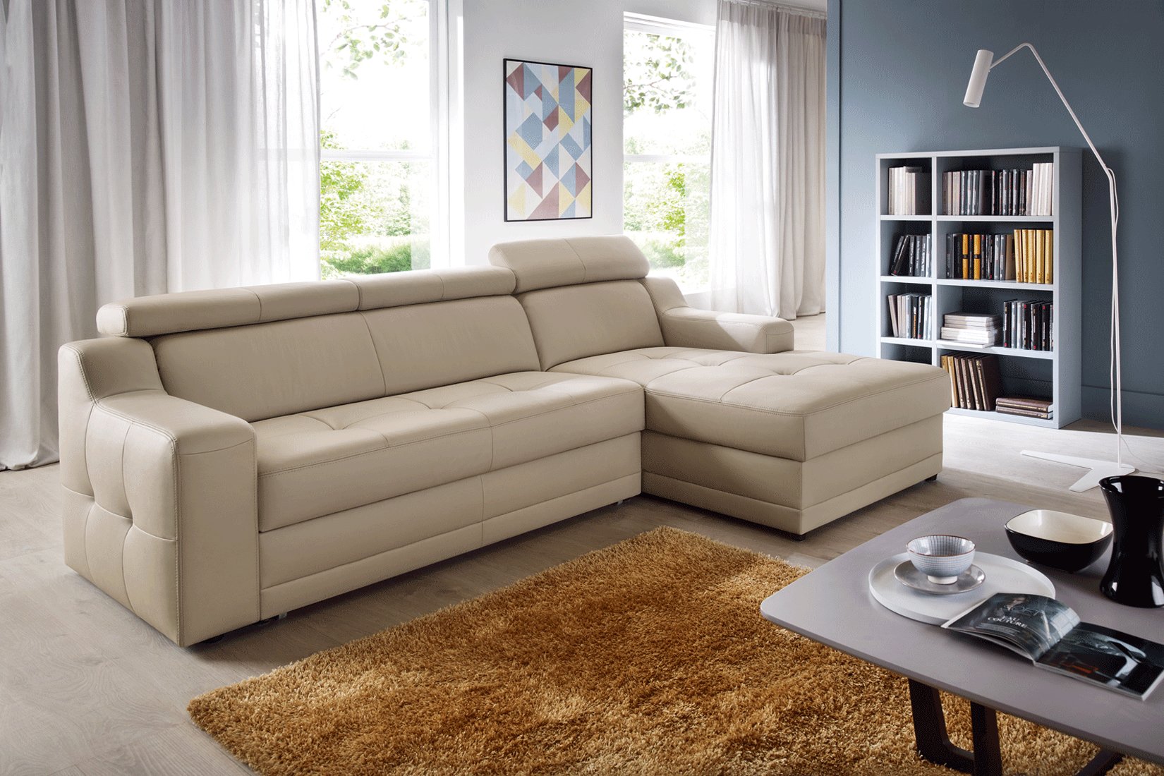 contemporary tufted leather sofa