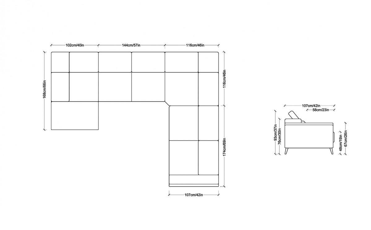 Advanced Adjustable Tufted Designer Full Italian Sectional - Click Image to Close