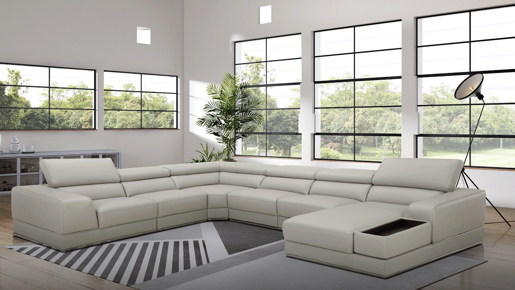 Large Italian Leather Living Room Sets