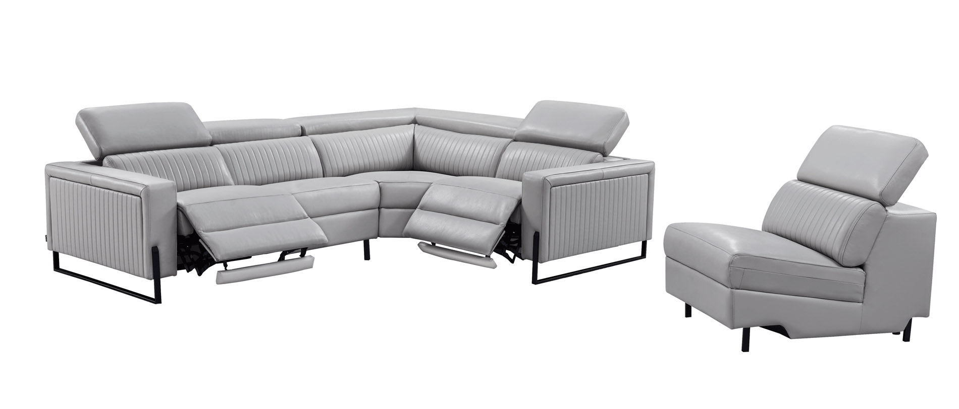 Adjustable Advanced Genuine Leather Sectional - Click Image to Close