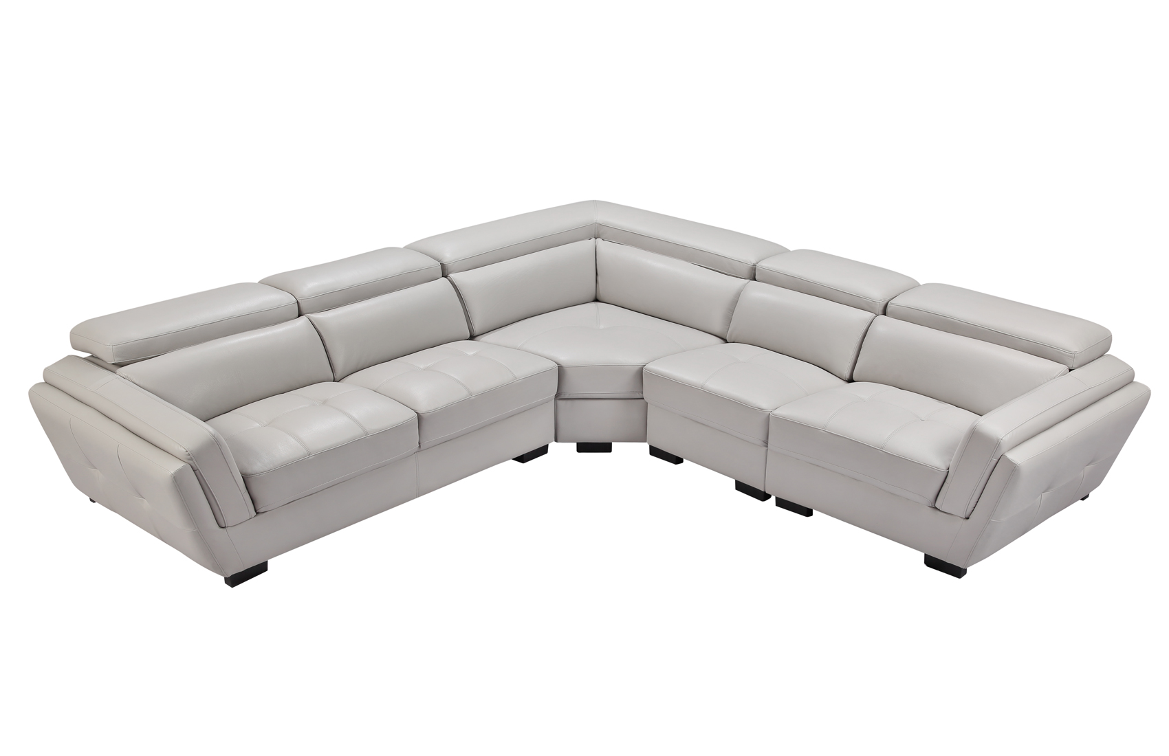 Advanced Adjustable Modern Leather L-shape Sectional with Pillows - Click Image to Close