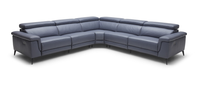 Contemporary All Real Leather Sectional