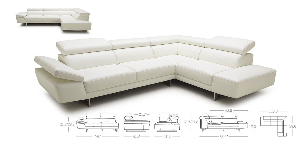 Contemporary Quality Leather L-shape Sectional