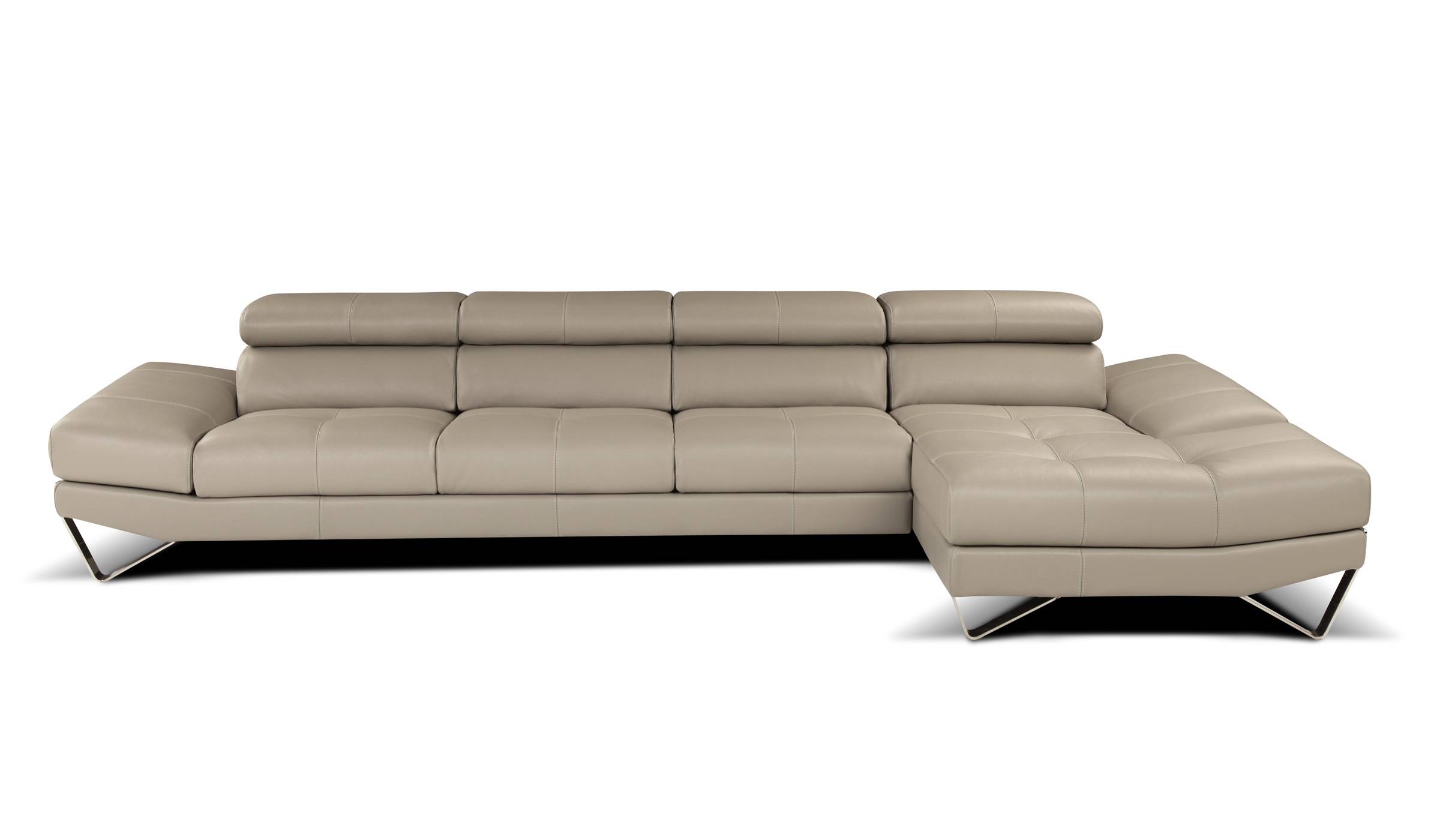 Luxury Taupe Leather Sectional Calia Cameo 