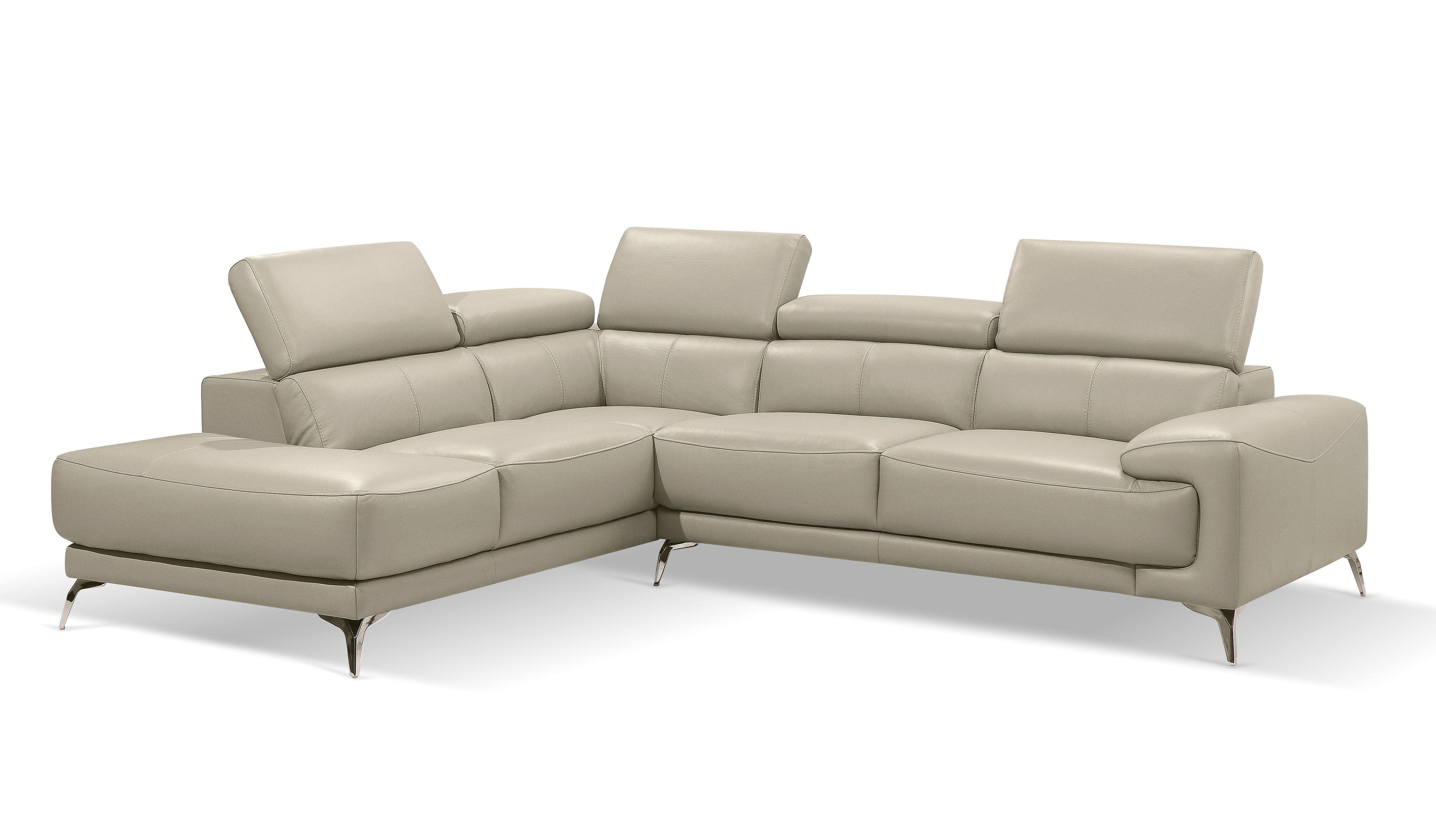 Advanced Adjustable Leather Sectional with Chaise - Click Image to Close