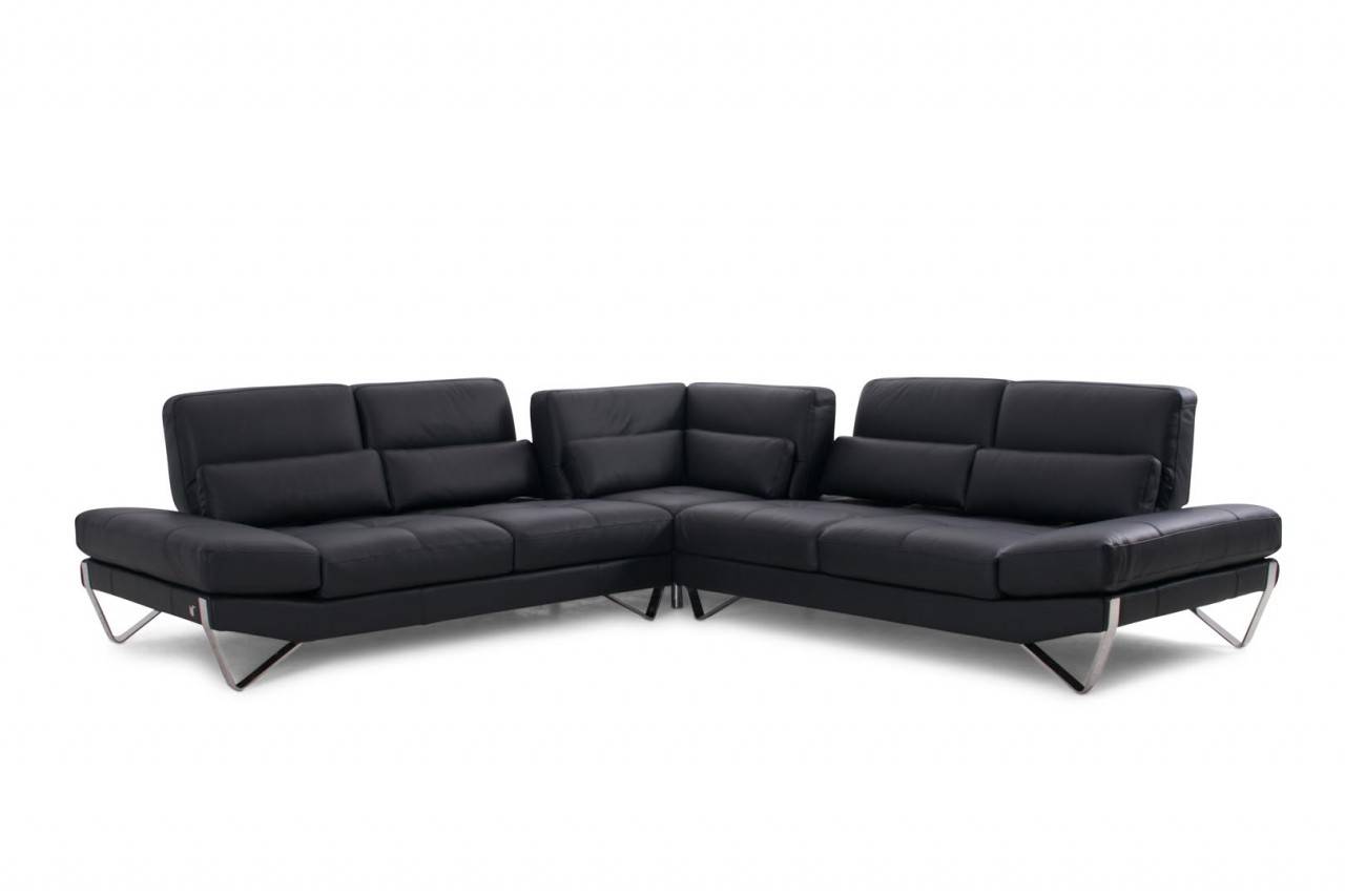 Contemporary Style Designer All Leather Sectional - Click Image to Close