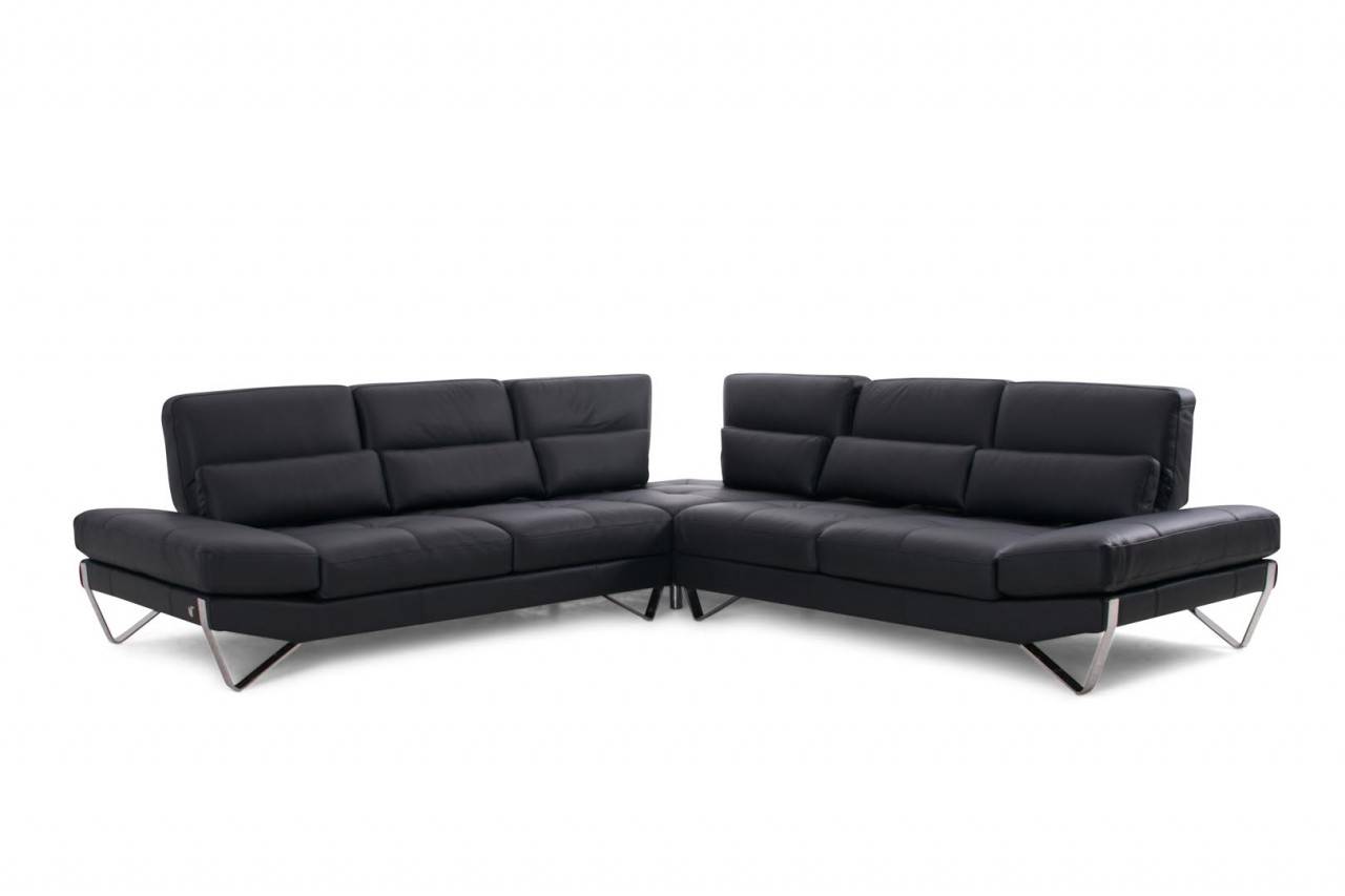 Contemporary Style Designer All Leather Sectional - Click Image to Close