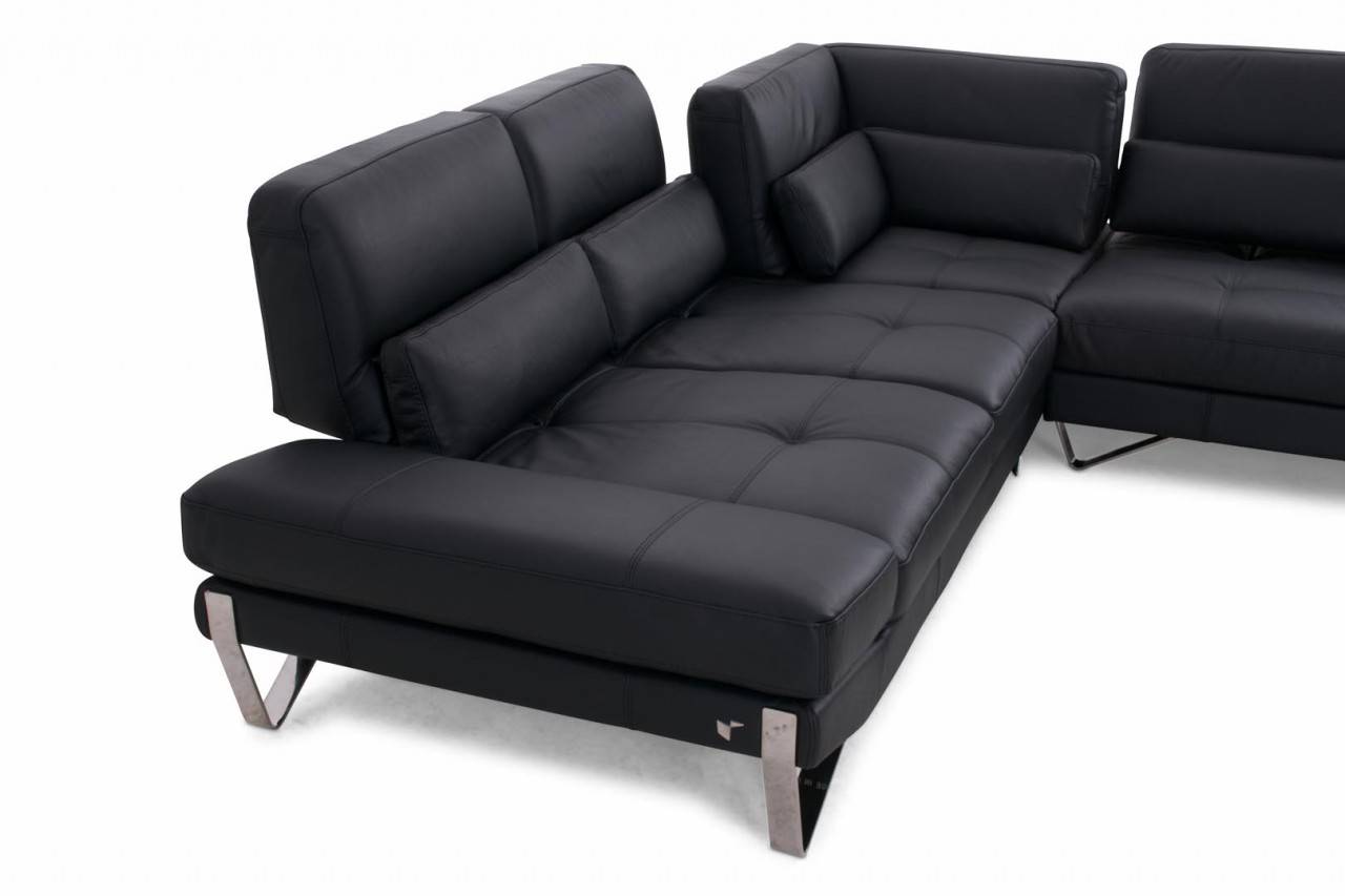 Contemporary Style Designer All Leather Sectional - Click Image to Close