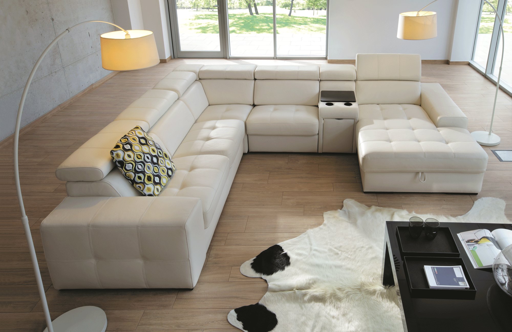 pu leather corner sofa