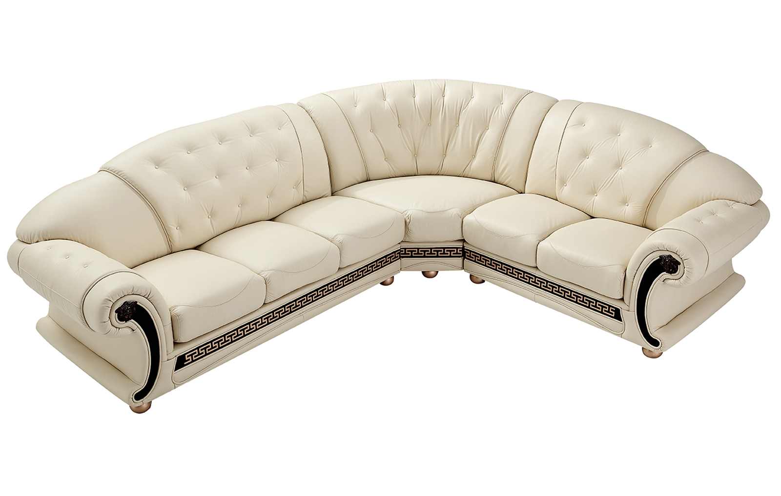 Baroque Style Sectional Set with Button Tufted Seats